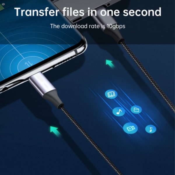 USB-C / Type-C Male naar USB-C / Type-C Male Transmissiedata-oplaadkabel, kabellengte: 1m
