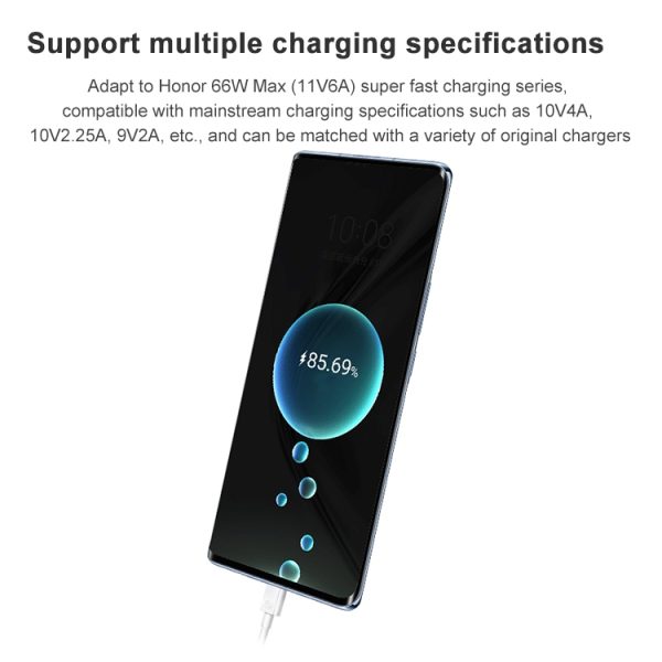 Originele Honor AC790 6A USB naar USB-C / Type-C interface Oplaad- en transmissiedatakabel, kabellengte: 1m