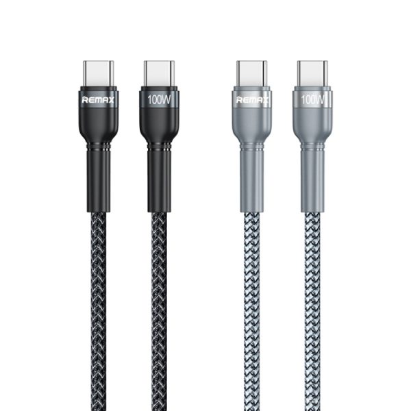 REMAX RC-172 Jany-serie 1 m PD100W Type-C naar USB-C / Type-C aluminium gevlochten snellaaddatakabel, Type-C to USB-C / Type-C