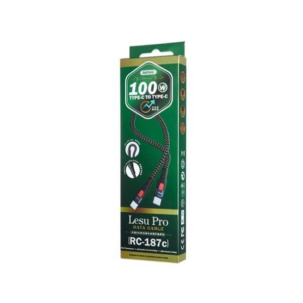 REMAX RC-187c Lesu Pro 1 m PD100W Type-C naar USB-C / Type-C aluminium gevlochten snellaaddatakabel, Type-C to USB-C / Type-C