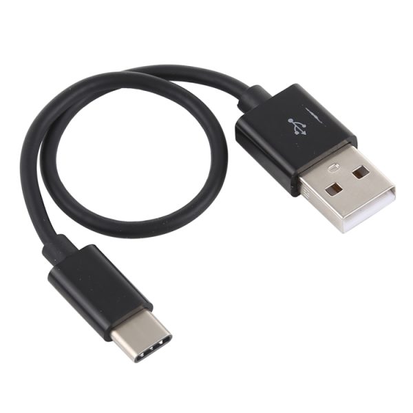 USB naar USB-C / Type-C oplaad- en synchronisatiedatakabel, kabellengte: 22 cm, 22cm USB to Type-C Black, 22cm USB to Type-C White