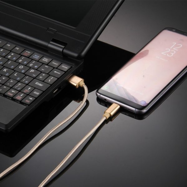 Gebreide textuur USB naar USB-C / Type-C datasynchronisatie-oplaadkabel, kabellengte: 2m, 3A-uitgang