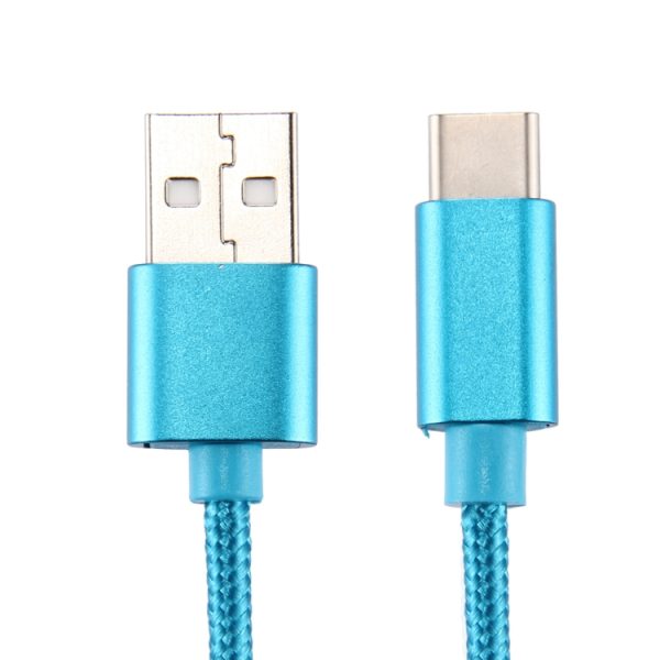 Gebreide textuur USB naar USB-C / Type-C datasynchronisatie-oplaadkabel, kabellengte: 3 m, 3A totaal vermogen, 2A gegevensoverdracht