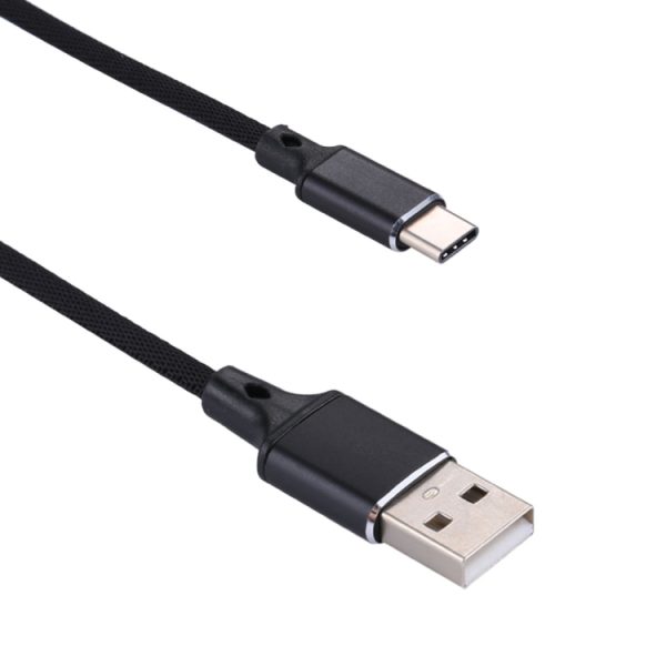 1 m 2A uitgang USB naar USB-C / Type-C nylon geweven stijl datasynchronisatie-oplaadkabel, 2A Black, 2A Pink, 2A Grey, 2A Blue, 2A Red, 2A White