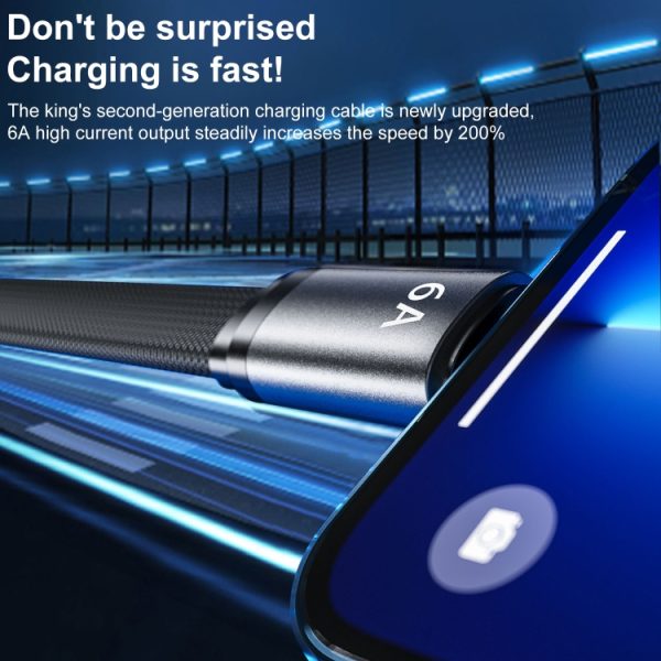 WK WDC-156a 6A Type-C / USB-C snellaadkabel, lengte: 1,5 m, Type-C