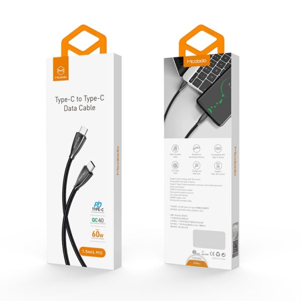 Mcdodo CA-5890 Excellence Series 3A Type-C naar Type-C-kabel, lengte: 1,5 m