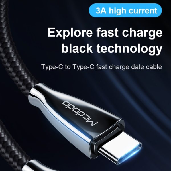 Mcdodo CA-5891 Excellence Series 3A Type-C naar Type-C-kabel, lengte: 2m