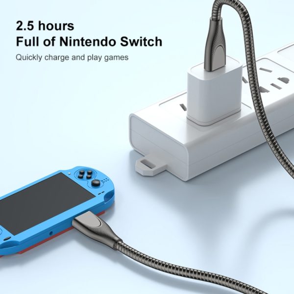 ADC-009 USB naar USB-C / Type-C zinklegering slang snellaaddatakabel, kabellengte: 1m, USB to USB-C / Type-C