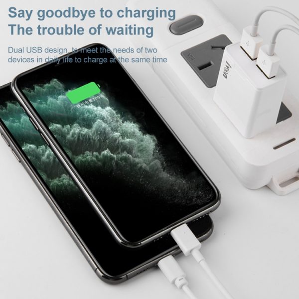 Ivon AD38 5V 2.1A Dual USB-poort Travel Charger, US Plug