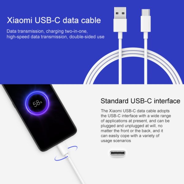 Originele Xiaomi USB naar USB-C / Type-C datakabel Normale versie, kabellengte: 1m