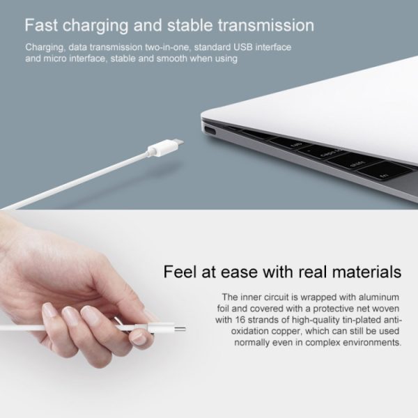 Originele Xiaomi USB naar USB-C / Type-C datakabel Normale versie, kabellengte: 1m