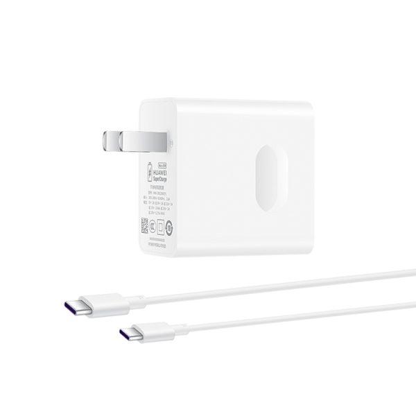 Originele Huawei USB-C / Type-C Super Fast Charge multi-protocol oplader (max. 65W) met 1m 5A USB-C / Type-C naar USB-C / Type-C datakabel, US-stekker, with Type-C to Type-C Cable