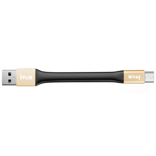 IVON CA90 3.1A Max USB naar USB-C / Type-C draagbare datakabel met ring, lengte: 14,5 cm, Type-C