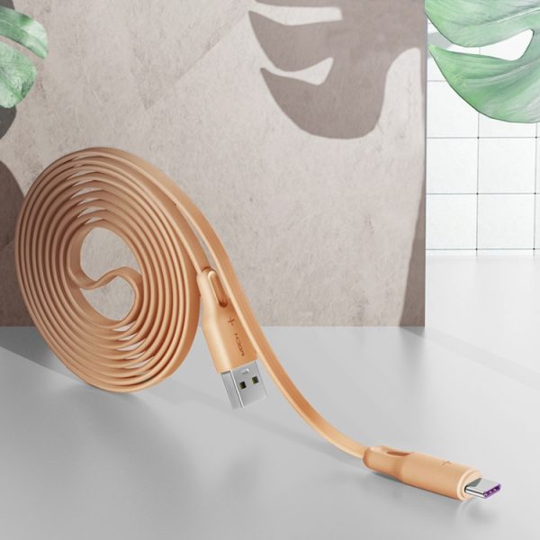 ROCK S1 5V / 2.4A USB-C / Type-C Opladen + gegevenssynchronisatie TPE platte vorm datakabel, kabellengte: 1m, USB-C / Type-C
