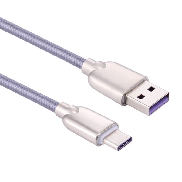1 m 5A-draden geweven USB-C / Type-C naar USB 2.0 Data Sync-snellaadkabel, 1m 5A draden geweven USB-C / Type-C naar USB 2.0 Data Sync snelladerkabel