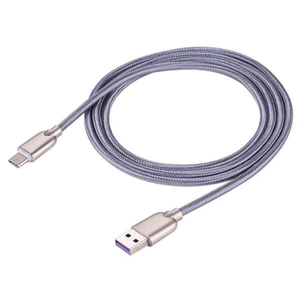 1 m 5A-draden geweven USB-C / Type-C naar USB 2.0 Data Sync-snellaadkabel, 1m 5A draden geweven USB-C / Type-C naar USB 2.0 Data Sync snelladerkabel
