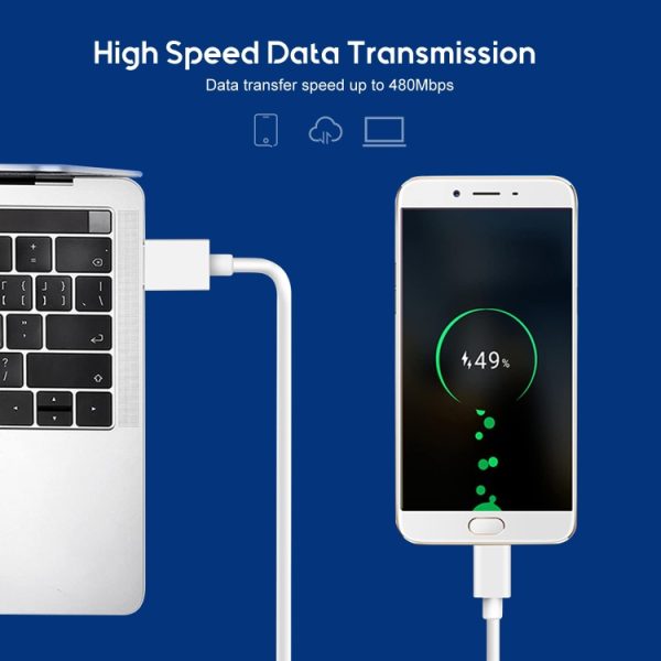 1 m USB-C/Type-C naar USB 2.0 data-/oplaadkabel