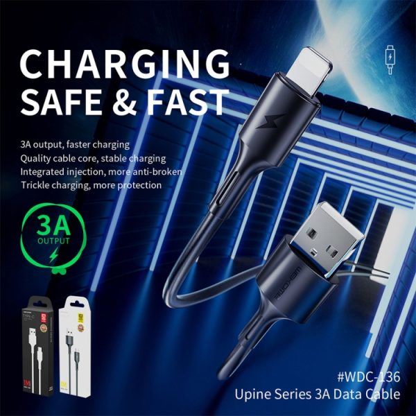 WK WDC-136 USB naar Type-C / USB-C 3A snellaaddatakabel, USB to Type-C(Black), USB to Type-C(White)