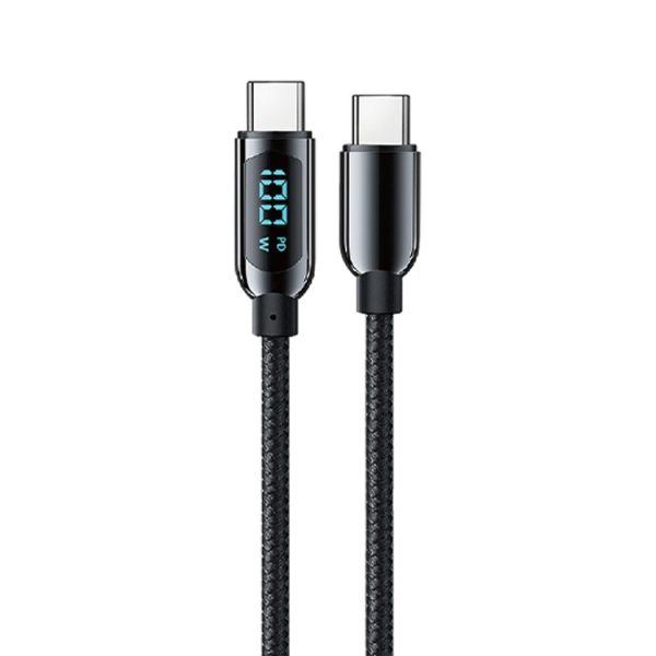 Mutural Li-CC002 1,2 m 100 W digitaal display USB-C / Type-C naar Type-C laadgegevenskabel