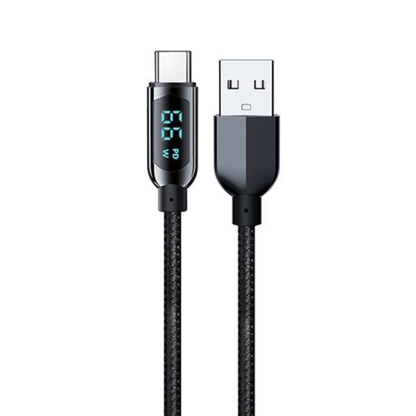 Mutural Li-CC003 1,2 m 66 W digitaal display USB naar Type-C oplaadgegevenskabel