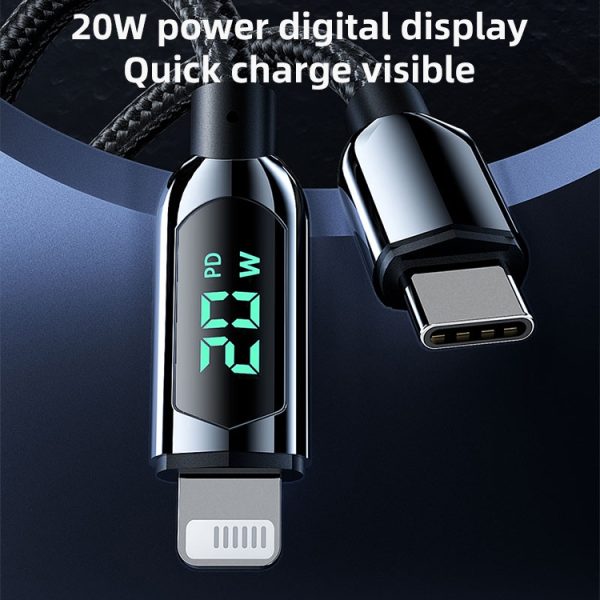 Mutural Li-CC003 1,2 m 66 W digitaal display USB naar Type-C oplaadgegevenskabel