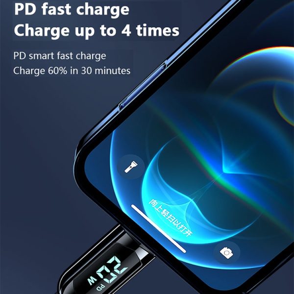Mutural Li-CC003 1,2 m 66 W digitaal display USB naar Type-C oplaadgegevenskabel