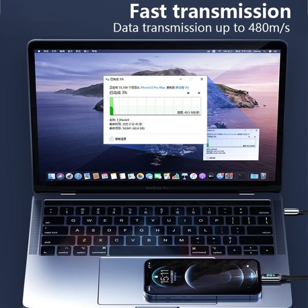 Mutural Li-CC003 1,2 m 66 W digitaal display USB naar Type-C oplaadgegevenskabel