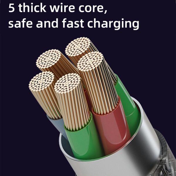 Mutural Li-CC009 1,2 m 100 W transparante USB-C / Type-C naar Type-C oplaadgegevenskabel
