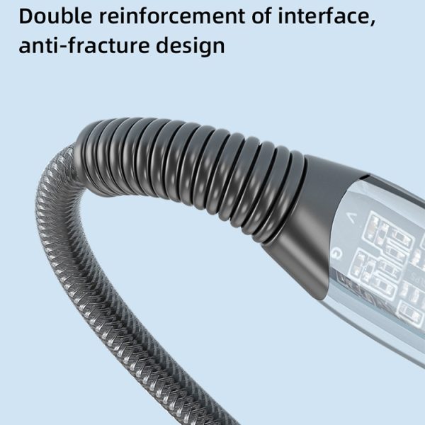 Mutural Li-CC009 1,2 m 100 W transparante USB-C / Type-C naar Type-C oplaadgegevenskabel