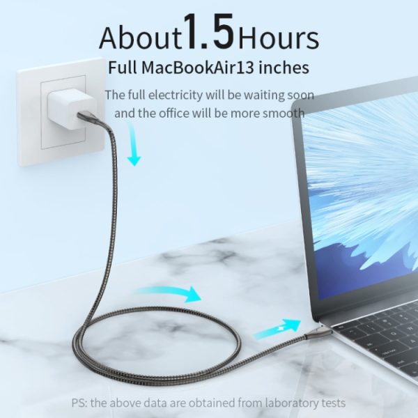 ADC-009 USB-C / Type-C naar USB-C / Type-C zinklegering slang snellaaddatakabel, kabellengte: 1m, USB-C / Type-C to USB-C / Type-C