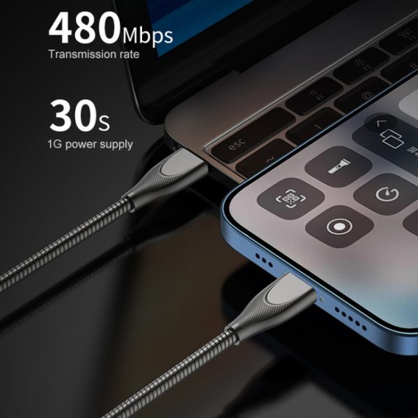 ADC-009 USB-C / Type-C naar USB-C / Type-C zinklegering slang snellaaddatakabel, kabellengte: 1m, USB-C / Type-C to USB-C / Type-C