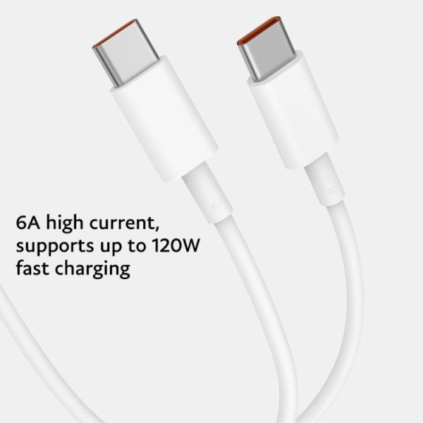 Originele Xiaomi 6A USB-C / Type-C naar USB-C / Type-C snellaaddatakabel, lengte: 1m