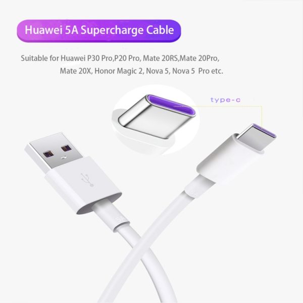 5A USB naar USB-C / Type-C mobiele telefoon Tablet PC Universele supersnelle oplaadgegevenskabel, 1m, 1.5m, 2m
