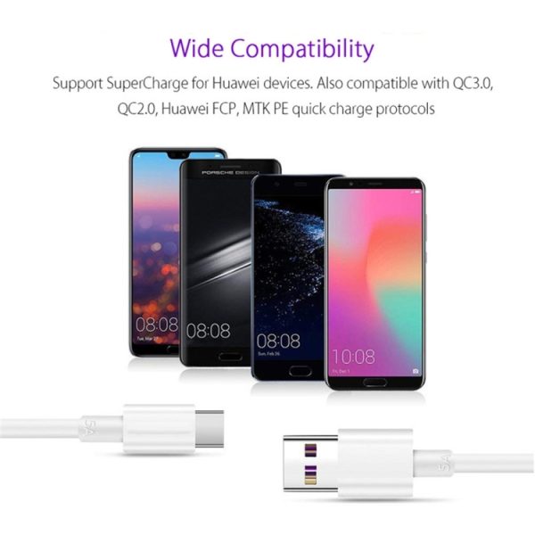 5A USB naar USB-C / Type-C mobiele telefoon Tablet PC Universele supersnelle oplaadgegevenskabel, 1m, 1.5m, 2m