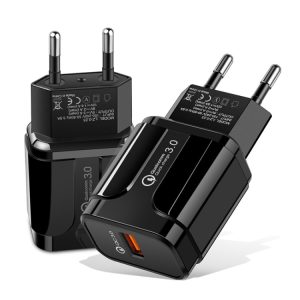 Draagbare QC3.0 18W USB-poort Universele snellader, EU-stekker, EU Plug