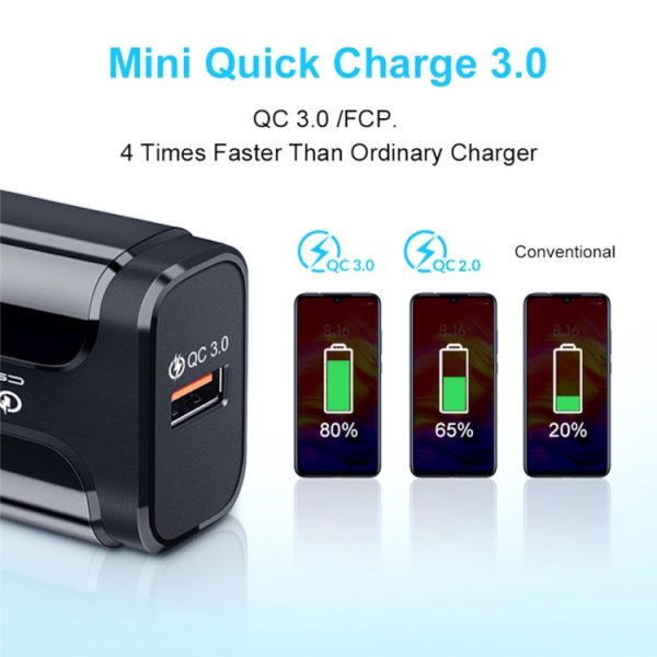 Draagbare QC3.0 18W USB-poort Universele snellader, EU-stekker, EU Plug