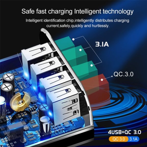 2 in 1 1m USB naar Micro USB datakabel + 30W QC 3.0 4 USB-interfaces Mobiele telefoon Tablet PC Universele snellader Reisopladerset, EU-stekker, Micro USB Set EU Plug