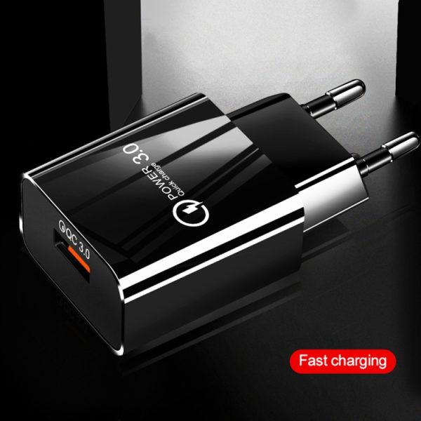 Mini QC3.0 USB 18W mobiele telefoon tablet universele snellader, EU-stekker, EU Plug