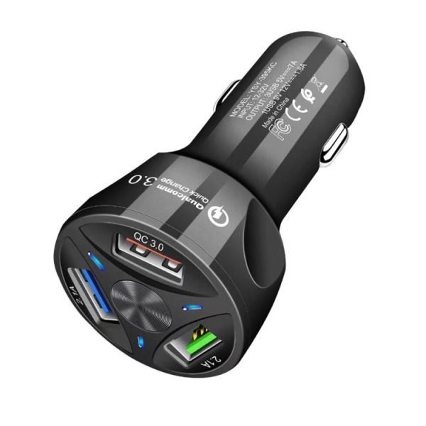 QC3.0 3 USB 35W krachtige voertuiglader / mobiele telefoon tablet universele voertuiglader