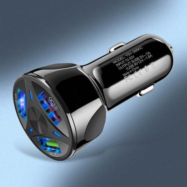 QC3.0 3 USB 35W krachtige voertuiglader / mobiele telefoon tablet universele voertuiglader