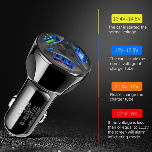 QC3.0 3 USB 35W krachtige voertuiglader / mobiele telefoon tablet universele voertuiglader