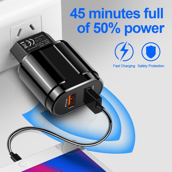 Draagbare Dual USB Mobiele Telefoon Tablet Universele Oplaadkop Reislader, EU Plug, EU Plug