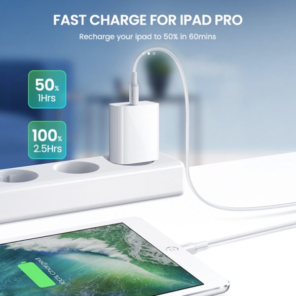 2-in-1 PD 20W enkele USB-C / Type-C-poort Reislader + 3A PD3.0 USB-C / Type-C naar 8-pins snellaaddatakabelset, kabellengte: 1m, EU-stekker