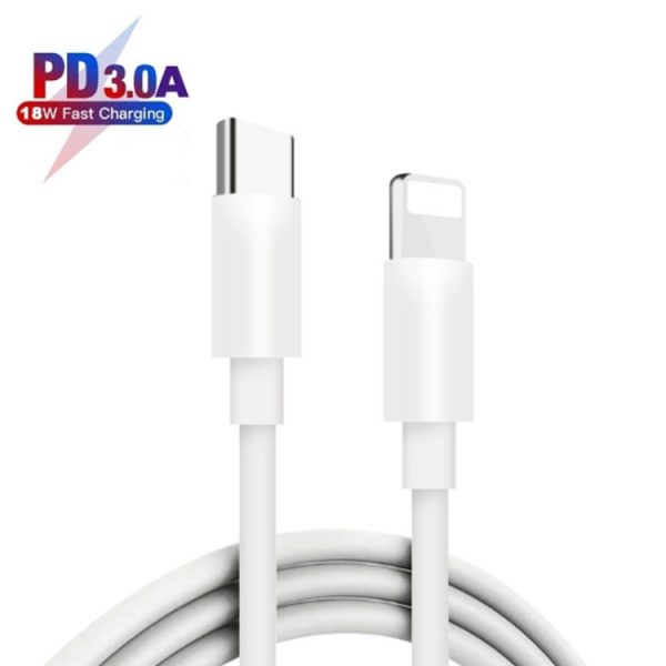 LZ-819A+C 18W QC3.0 USB + PD USB-C / Type-C-interface reislader met indicatielampje + USB-C / Type-C naar 8-pins datakabelset voor snel opladen, EU-stekker, EU Plug