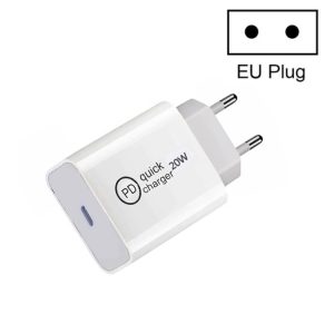 SDC-20W PD 20W Enkele USB-C / Type-C Interface Reislader, EU Plug, US Plug, UK Plug
