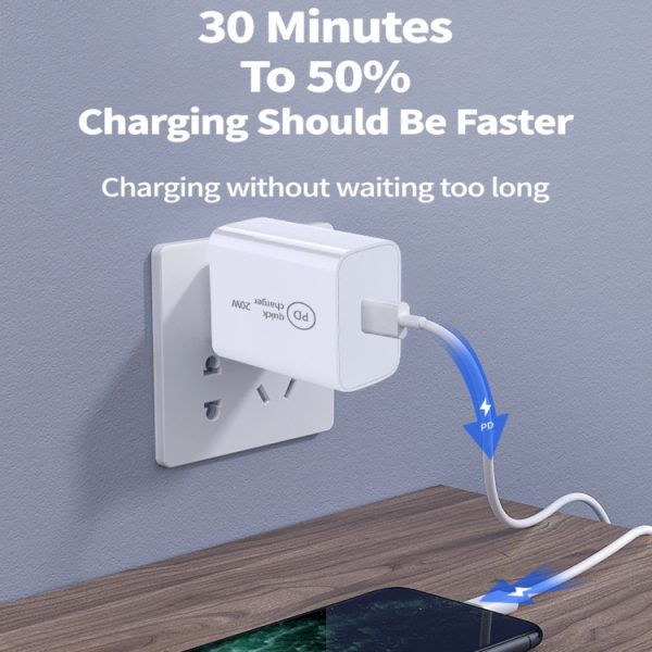 SDC-20W PD 20W Enkele USB-C / Type-C Interface Reislader, EU Plug, US Plug, UK Plug