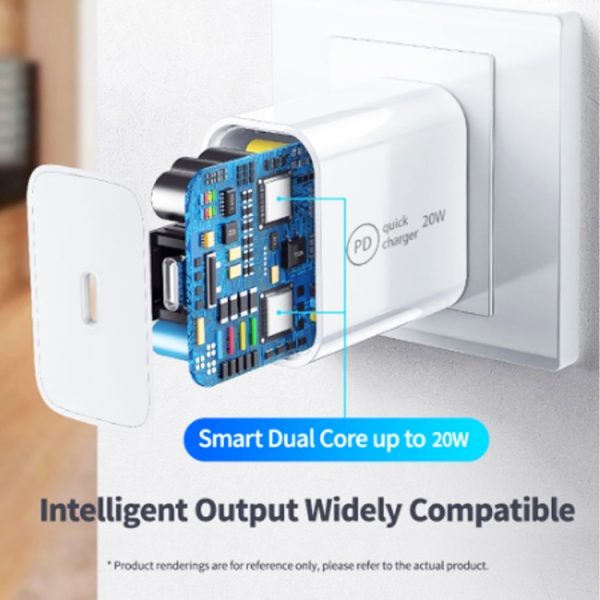 SDC-20W 2 in 1 PD 20W USB-C / Type-C reisoplader + 3A PD 3.0 USB-C / Type-C naar USB-C / Type-C snellaaddatakabelset, kabellengte: 1m,, US Plug, EU Plug, UK Plug