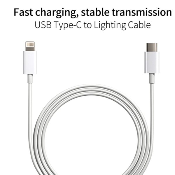 SDC-20W 2 in 1 PD 20W USB-C / Type-C reislader + 3A PD3.0 USB-C / Type-C naar 8-pins snellaaddatakabelset, kabellengte: 1m,, US Plug, EU Plug, UK Plug