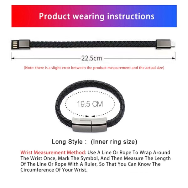 XJ-27 3A USB naar Type-C creatieve armbanddatakabel, kabellengte: 22,5 cm, XJ-27 Type-C, 22.5cm Type-C