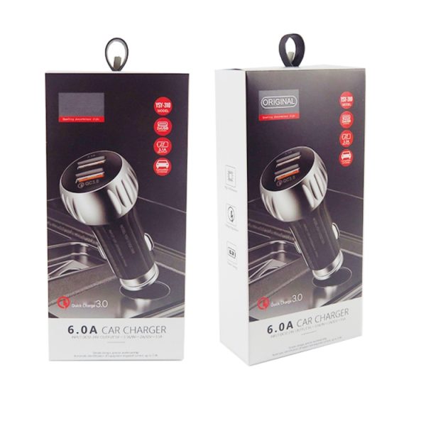 YSY-310QC18W QC3.0 USB-autolader met twee poorten voor Apple / Huawei / Samsung / Xiaomi, YSY-310QC18W, Car Charger